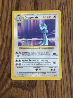 Pokemon TCG: Dragonair 18/102 Shadowless Non Holo Rare Base Set VTG WOTC MP - Image 1