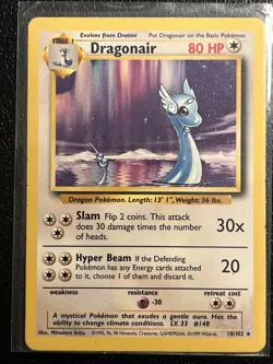 Pokemon TCG Dragonair Base Set 18/102 Non-Holo Unlimited Rare Card - Image 1