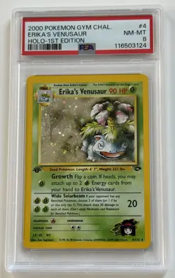 Pokemon Gym Challenge 1st Edition Erika's Venusaur Holo 4/132 PSA 8 - Image 5