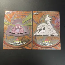 2000 Topps Chrome Muk #89 Pokemon Card, Foil Holographic, Grimer #88 vintage NM - Image 1