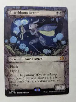 1x Bitterblossom Bearer Showcase NM Magic MTG Lorwyn Eclipsed x1 - Image 1