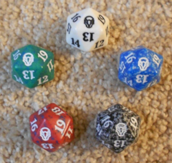 MtG Dominaria Spindown Dice Life Counters D20 Black Green Blue White Red WOTC - Image 1