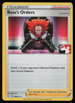 Pokemon Boss's Orders - 058/072 Prize Pack Series Cards Holo Pack Fresh - NM - Image 1