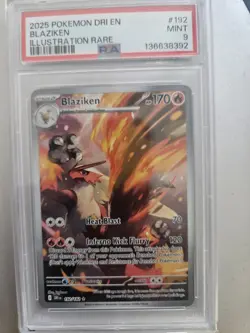 Blaziken Illustration Rare Pokemon Dri En-Destined Rivals 192 NM PSA 9 - Image 1