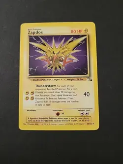 LP Zapdos 30/62 Pokemon TCG WotC Fossil Unlimited Non Holo Rare 1999 - Image 1