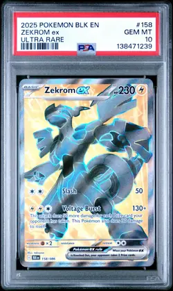 Zekrom EX 158/086 Ultra Rare Blk En-black Bolt Pokemon PSA 10 - Image 1