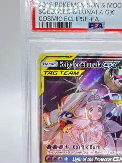 2019 Pokemon Sun & Moon Cosmic Eclipse Solgaleo & Lunala GX #216 | PSA 8 NM-MT - Image 2