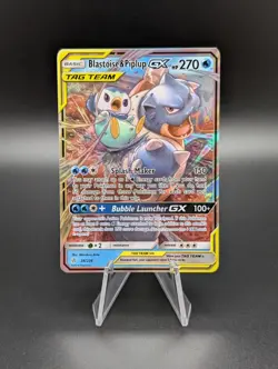 Pokemon TCG Sun & Moon Cosmic Eclipse Blastoise & Piplup GX Tag Team 38/236 - Image 1