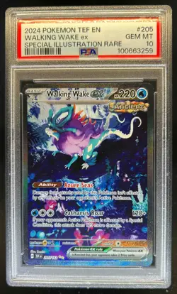 2024 Pokemon SV Temporal Forces TEF EN Walking Wake ex #205/162 PSA 10 - Image 1