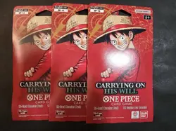 One Piece OP-13 Carrying on His Will Sleeved Booster Packs (LOT OF 3) - Image 1