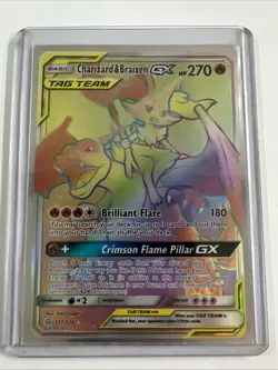 Pokemon Charizard & Braixen GX - Cosmic Eclipse Secret Rare Full Art #251/236 - Image 1
