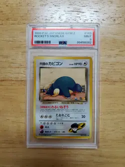 Pokemon PSA 9 MINT 1999 Rocket's Snorlax Japanese Gym Heroes Rare Card - Image 1