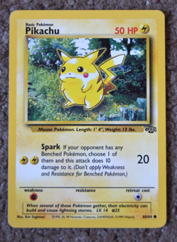 Pikachu 60/64 Jungle Regular pokemon card original 1st edition 1999 original - Image 1