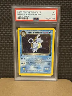 Dark Blastoise Holo Rare 3/82 1st Edition Team Rocket Pokemon PSA 7 - Image 1