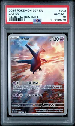 2024 POKEMON SSP EN-SURGING SPARKS ILLUSTRATION RARE #203 LATIOS PSA 10 - Image 1