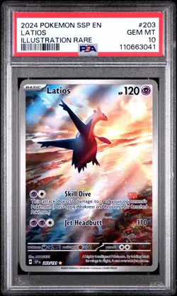 2024 POKEMON SSP EN-SURGING SPARKS ILLUSTRATION RARE #203 LATIOS PSA 10 - Image 1