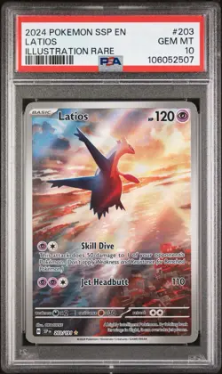 2024 POKEMON SSP EN-SURGING SPARKS ILLUSTRATION RARE #203 LATIOS PSA 10 - Image 1