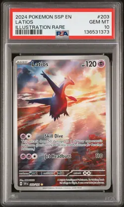 2024 POKEMON SSP EN-SURGING SPARKS ILLUSTRATION RARE #203 LATIOS PSA 10 - Image 1