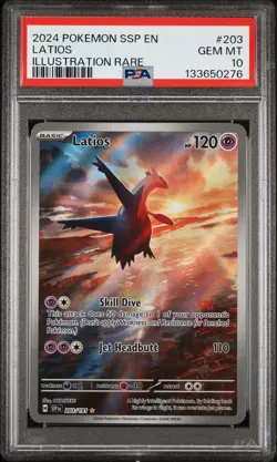 2024 POKEMON SSP EN-SURGING SPARKS ILLUSTRATION RARE #203 LATIOS PSA 10 - Image 1