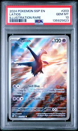 2024 POKEMON SSP EN-SURGING SPARKS ILLUSTRATION RARE #203 LATIOS PSA 10 - Image 1