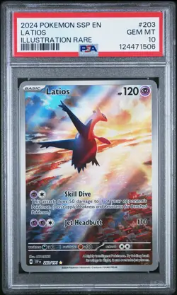 2024 POKEMON SSP EN-SURGING SPARKS ILLUSTRATION RARE #203 LATIOS PSA 10 - Image 1