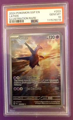 2024 POKEMON SSP EN-SURGING SPARKS ILLUSTRATION RARE #203 LATIOS PSA 10 - Image 1