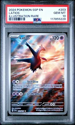 2024 POKEMON SSP EN-SURGING SPARKS ILLUSTRATION RARE #203 LATIOS PSA 10 - Image 1