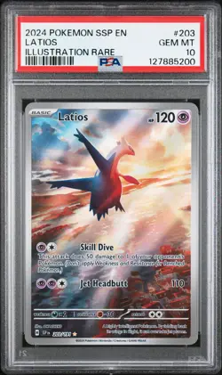 2024 POKEMON SSP EN-SURGING SPARKS ILLUSTRATION RARE #203 LATIOS PSA 10 - Image 1