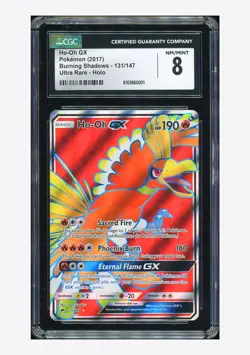 Pokemon CGC 8 Ho-Oh GX Ultra Rare 2017 131/147 Burning Shadows English - Image 1