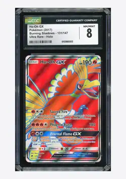 Pokemon CGC 8 Ho-Oh GX Ultra Rare 2017 131/147 Burning Shadows English - Image 1