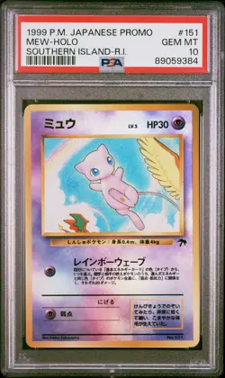 1999 POKEMON JPN PROMO SOUTHERN ISLANDS SOUTHERN ISLAND-R.I. MEW-HOLO PSA 10 - Image 1