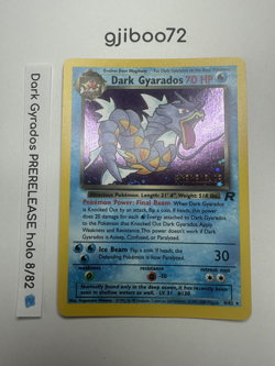 Pokemon Dark Gyarados 8/82 WotC Team Rocket Prerelease Holo Rare Promo NM - Image 1