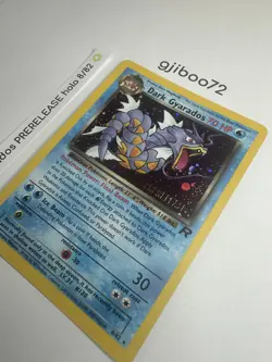 Pokemon Dark Gyarados 8/82 WotC Team Rocket Prerelease Holo Rare Promo NM - Image 3