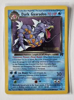 Pokemon Dark Gyarados 8/82 WotC Team Rocket Prerelease Holo Rare Promo NM - Image 1
