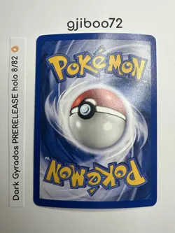 Pokemon Dark Gyarados 8/82 WotC Team Rocket Prerelease Holo Rare Promo NM - Image 3