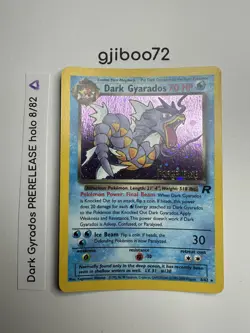 Pokemon Dark Gyarados 8/82 WotC Team Rocket Prerelease Holo Rare Promo NM - Image 1