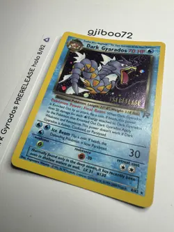 Pokemon Dark Gyarados 8/82 WotC Team Rocket Prerelease Holo Rare Promo NM - Image 2