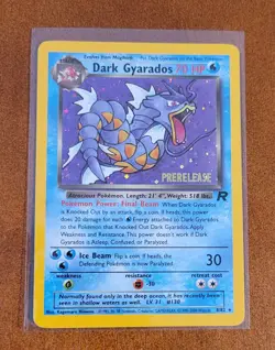 Pokemon TCG Dark Gyarados 8/82 Team Rocket Prerelease Holo Rare Promo LP WOTC - Image 1