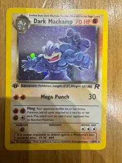 ​1st Edition Dark Machamp Holo Rare 10/82 Team Rocket Pokemon Card WOTC LP - Image 1