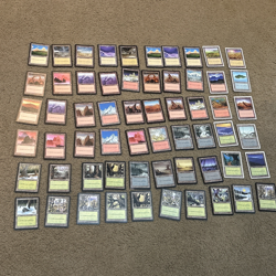 60 Vintage MTG Basic Lands Old Style School Various Black White Borders Magic - Image 1
