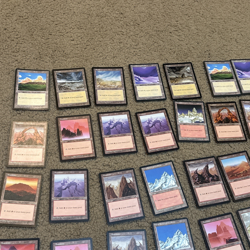 60 Vintage MTG Basic Lands Old Style School Various Black White Borders Magic - Image 2