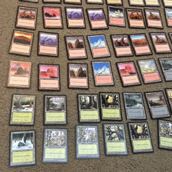 60 Vintage MTG Basic Lands Old Style School Various Black White Borders Magic - Image 3