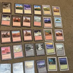 60 Vintage MTG Basic Lands Old Style School Various Black White Borders Magic - Image 5