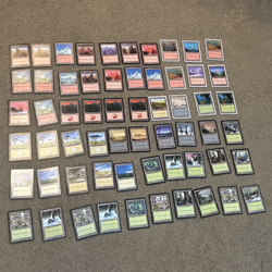 60 Vintage MTG Basic Lands Old Style School Various Black White Borders w Portal - Image 1