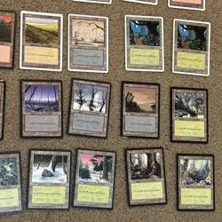 60 Vintage MTG Basic Lands Old Style School Various Black White Borders w Portal - Image 5