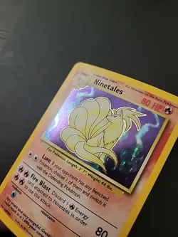 LP Pokemon TCG Ninetales 12/102 Holo Rare Unlimited Vintage WOTC Base Set - Image 5