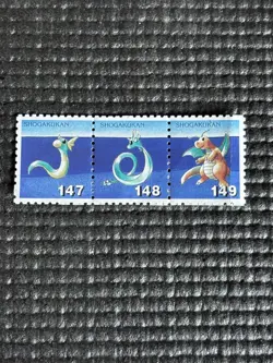 Dragonite Pokemon Stamp Card Japanese Shogakukan Vintage Nintendo Game Anime TCG - Image 1