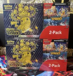 Pokemon SURGING SPARKS Elite Trainer Box & Booster Bundle Costco 2 Pack X 2 - Image 1