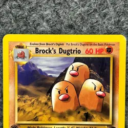 Vintage Pokemon Gym Challenge Brock's Dugtrio 22/132 Rare NM - Image 3