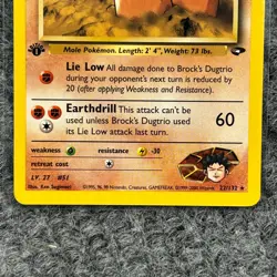 Vintage Pokemon Gym Challenge Brock's Dugtrio 22/132 Rare NM - Image 4